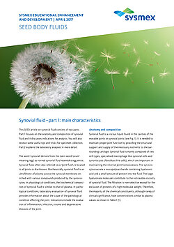 SEED: Synovial fluid - part 1 main characteristics